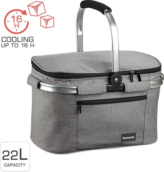 bomoe koeltas picknickmand opvouwbaar IceBreezer K37 - 37,5x25x23,5 cm - 22 liter  - perfect voor barbecues of boodschappen van bomoe