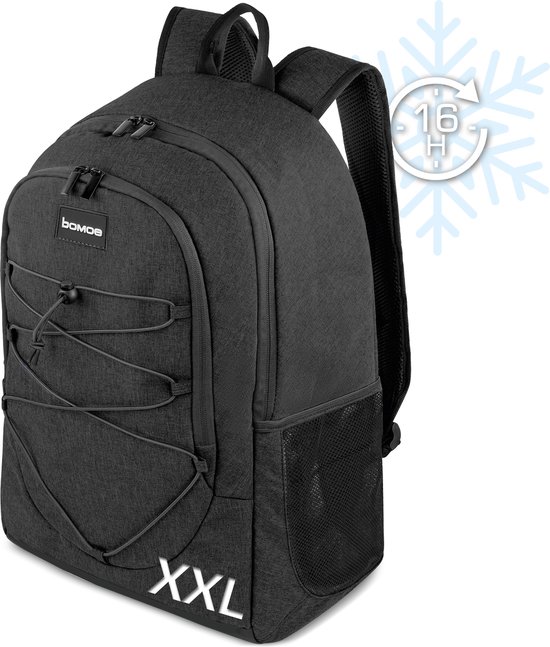 bomoe KR50 – Koelrugtas Groot Antracite 35 liter – XXL Koeltas Rugzak Backpack – 16u Koelfunctie van bomoe