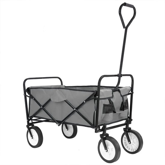 Boodschappenwagen - Winkel kar - Winkelwagentje - Bolderkar - Bolderkar opvouwbaar - Bolderwagen - 70KG - 64x50x92 - Grijs van Merkloos