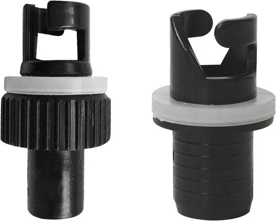 Boot Connector Set - Kajak Pomp Adapter - Watersport Accessoires - Universele Klep - 2 Stuks - Zwart