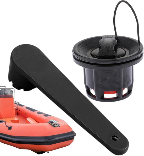 Boot Luchtkraan - Ventiel Vervanging - Opblaasbare Boten - Dubbel Afsluitend - 63 x 39 cm - Zwart