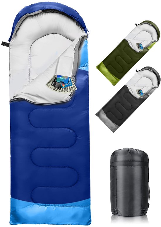 Boraboi® Slaapzak voor alle seizoenen met waterdichte buitenlaag en binnenzak, ideaal voor outdooractiviteiten van Boraboi