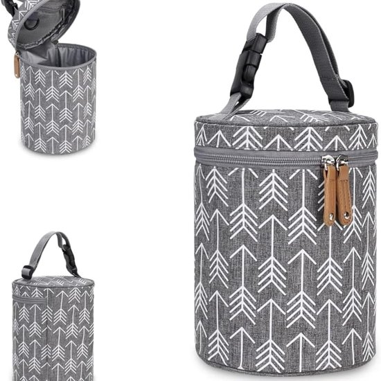 Borstvoeding Koeltas met Koelelement - Flessentas voor 6 Flessen 9 Oz - Geïsoleerde Kleine Koeltas met Schouderriem voor Moeder, Picknick, Fruit, Zwart van Momcozy