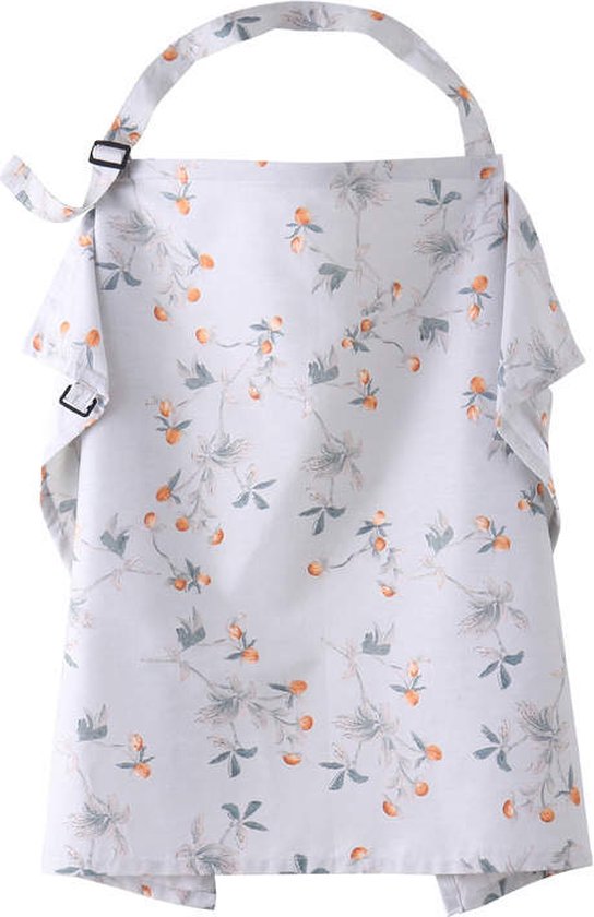 Borstvoedingsdoek - Voedingsdoek - Afschermdoek - Grijs Gebloemd van Little Dutch