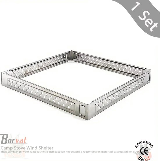 Borvat® - Camp Stove Wind Shelter - Camp Stove Windscreen 116 Holes Blind Window Design voor Picknick - 4 Stuks van Borvat