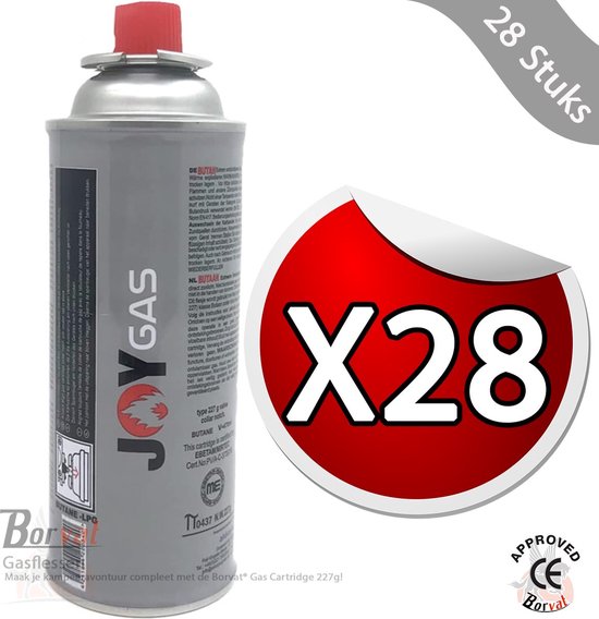 Borvat® - Gasfles butaan gasbus met inhoud van 227gram - 28 stuks in de verpakking