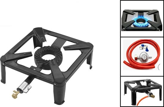 BORVAT® | Wokbrander | Kooktoestel | 41x41cm | 7,5 KW | Incl drukregelaar van Borvat