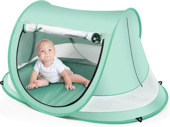 BOTC Baby Strandtent - Speeltent voor binnen - Grote opvouwbare strandtent - Draagbare babyreistent - Met klamboe - UPF 50+ van Merkloos