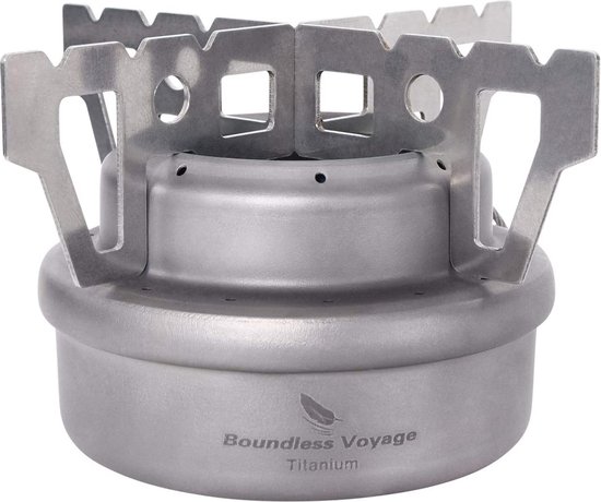 Boundless Voyage - Titanium - Spiritusbrander - Camping Mini Spirituskoker - Alcoholbrander - Geschikt voor Picknick - Wandelen - Kamperen & Wandelen - Kampkeuken - Kookgerei van Merkloos