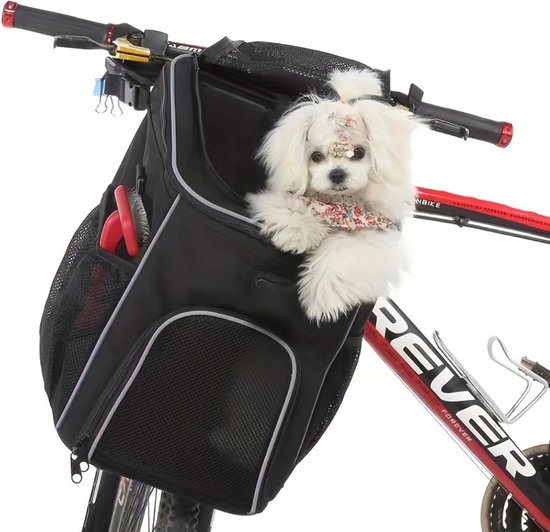 Bovista Fietsmand Hond - Hondenmand Fiets - Voorop - Fietstas Hond - Hondenfietsmand - Zwart van Bovista