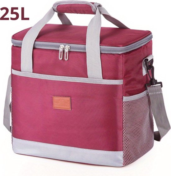 Bovista Koelbox - Koeltas - Frigobox - Autokoelbox - Lichtgewicht - Coolbox - Wielen - Draagbaar - Rood 25 Liter van Bovista