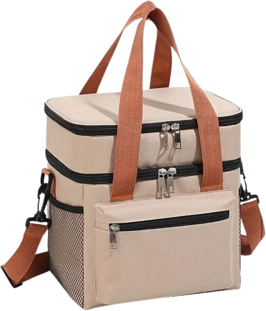 Bovista Koeltas - Koelbox - Koelelementen - Coolbox - Auto - Lunchtas - Strand - Khaki van Merkloos