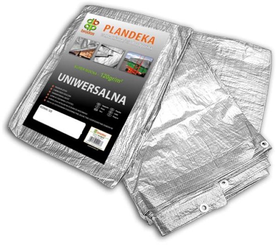 Bradas - Versterkte Zilverkleurige Dekzeil - 4x6m - 120g/m² - Water- en Vorstbestendig