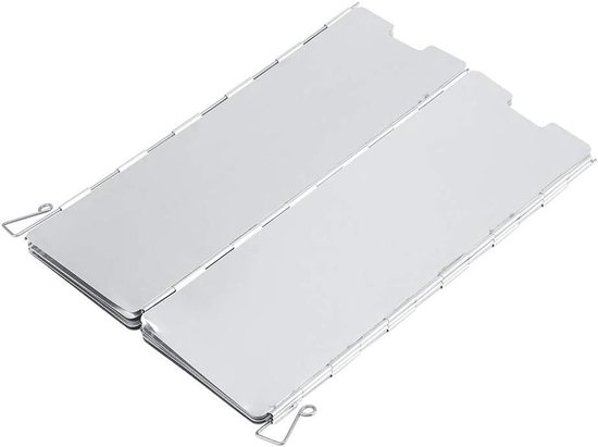 Brander Windscherm - Kook Windscherm - Buiten Koken - Duurzaam Aluminium - 10 Stuks - Zilver