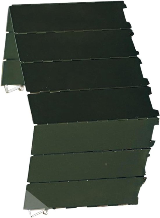 Brandervoorruit - Windscherm Kooktoestel - Outdoor Koken - Lichtgewicht Opvouwbaar - 82 x 24 cm - Groen