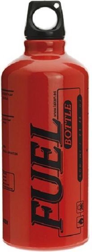 Brandstoffles, Benzinefles, Fuel Bottle, Aluminium, Laken, Rood, 0.6 Liter van Laken