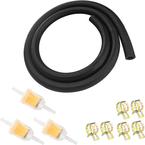 Brandstofleiding 1 m - Flexibele benzine- en olieslang met 6 slangklemmen van Carpoint