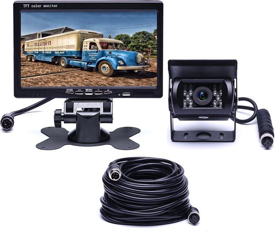 BrandWay Bedrade Achteruitrijcamera set met 7 inch scherm - Achteruitrij Camera bedraad voor Auto - Camper - Caravan - Vrachtwagen - Landbouw van BRA