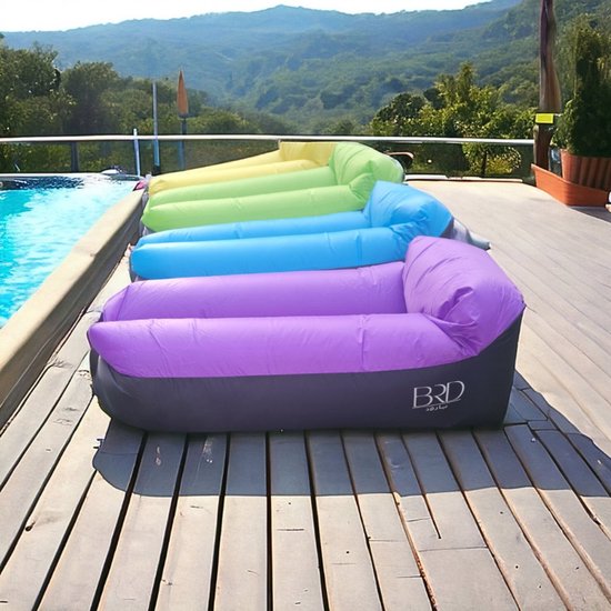 BRD® Outdoor | Paars Air Lounger | Luchtbed Zit Sofa Oxford | Kampeer Zitzak | Strand waterproof luchtzak | Waterbestendig | Camping stoel van Merkloos