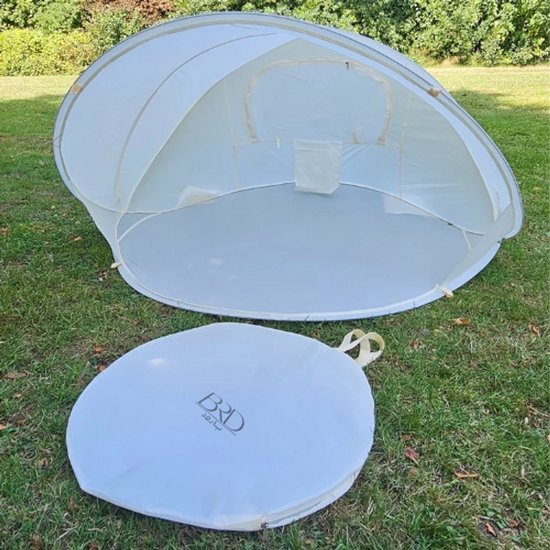 BRD® Outdoor | Pop-up Tent Crème Rond inclusief opbergtas | Kampeertent Camping Strandtent Picknicktent picknick essentials van Merkloos
