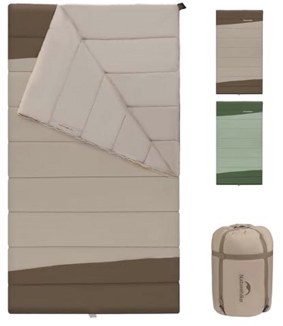 Bredere slaapzak voor 2 personen - dekenslaapzak voor volwassenen en kinderen, warm, wasbaar en draagbaar - perfect voor kamperen en outdooractiviteiten van Merkloos