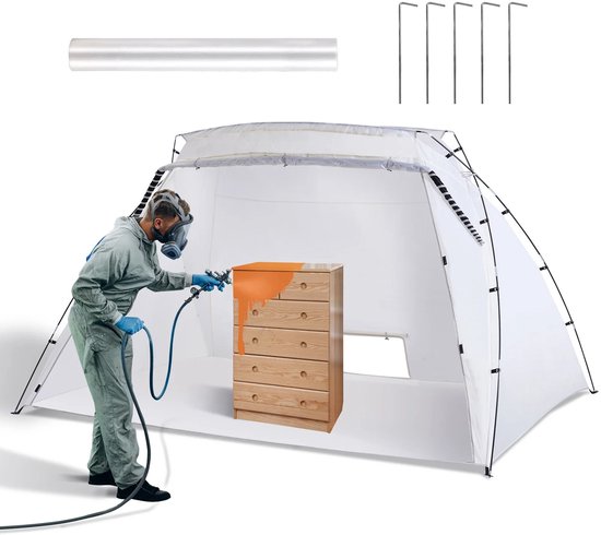 Bregico Spuitcabine - Spray Booth - Spuit Cabine - Verfbox - Draagbaar - Opvouwbaar - Inclusief Opbergtas - Wit
