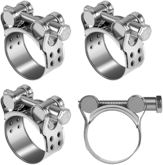 BRENZOOS- Slangenklem 4 Stuks - RVS 29-31 mm - Slangklemmen Set - Robuust en Corrosiebestendig - Universele Toepassing - Hoge Spankracht - Slangklem