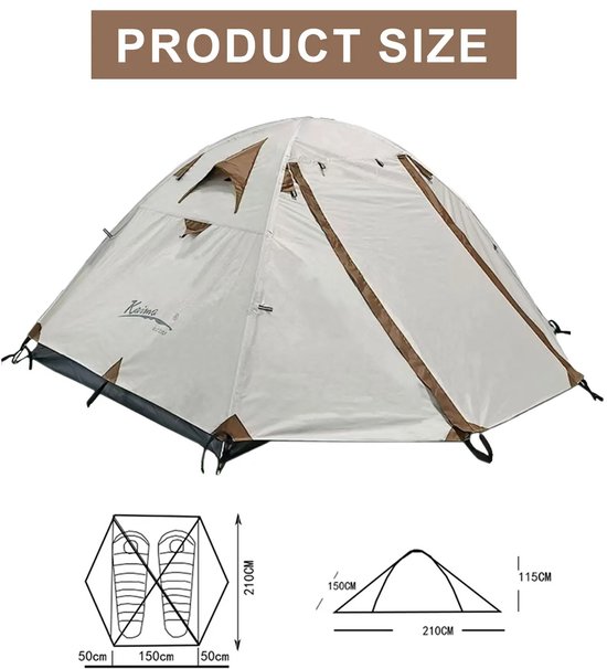 Bresht Tent - Kampeertent - Slaaptent - Tenten - Camping tent - Waterdicht - Insectenwerend - 2 Personen - 210 x 150 x 115 cm