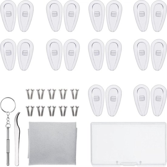 Bril reparatieset - Neuspads set - Bril onderhoud - Met luchtkamer - 10 paar - Transparant