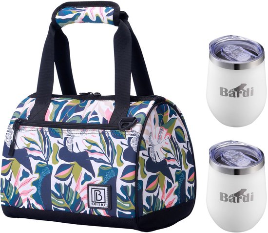 Brisby 10L Koeltas Botanic Garden + Thermosbeker Set Wit – Voor vrouwen die altijd onderweg zijn van Merkloos