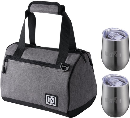 Brisby 10L Koeltas Grijs + Thermosbeker Set RVS – Voor vrouwen die altijd onderweg zijn van Merkloos