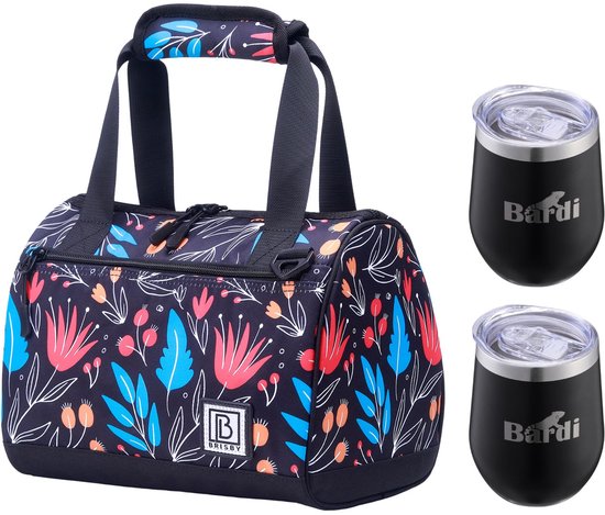 Brisby 10L Koeltas Night Flower + Thermosbeker Set Zwart – Voor vrouwen die altijd onderweg zijn van Decathlon