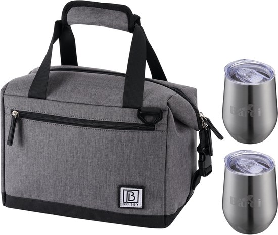 Brisby 12L Koeltas Donkergrijs + Brisby Thermosbeker Set RVS – Voor wie voorbereid op pad gaat van Brisby