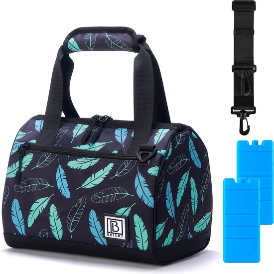 Brisby 4 Laags Geïsoleerde Koeltas - Lunchtas 10 Liter - Black Feathers van Brisby