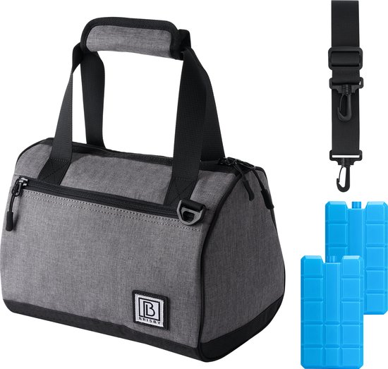 Brisby 4 Laags Geïsoleerde Koeltas - Lunchtas 10 Liter - Donkergrijs van Brisby