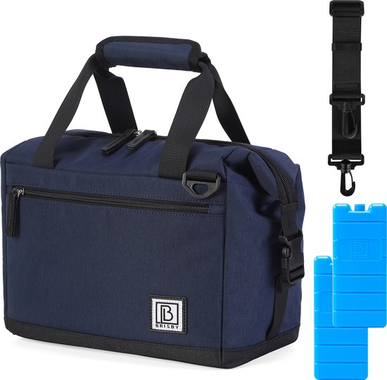 Brisby 4 Laags Geïsoleerde Koeltas - Lunchtas 12 Liter - Extra Ruimte Uitvouwbaar- Blauw van Brisby