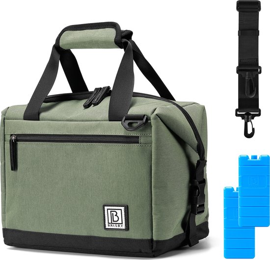 Brisby 4 Laags Geïsoleerde Koeltas - Lunchtas 12 Liter - Extra Ruimte Uitvouwbaar- Groen van Brisby