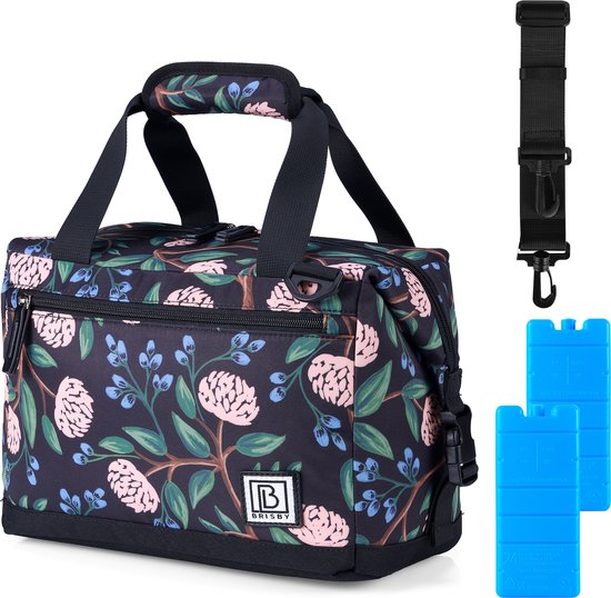 Brisby 4 Laags Geïsoleerde Koeltas - Lunchtas 12 Liter - Extra Ruimte Uitvouwbaar-Passion Flower van Brisby