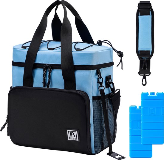 Brisby 4 Laags Geïsoleerde Koeltas - Lunchtas 15 liter - Zwart Blauw van Brisby
