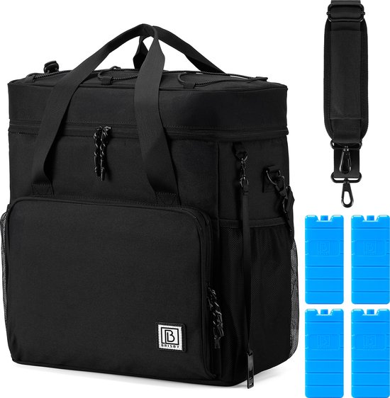 Brisby 4 Laags Geïsoleerde Koeltas - Lunchtas 30 liter - Zwart van Brisby
