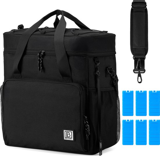 Brisby 4 Laags Geïsoleerde Koeltas - Lunchtas 40 liter - Zwart van Brisby