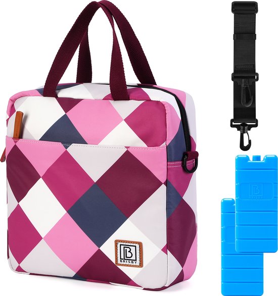 Brisby 4 Laags Geïsoleerde Koeltas - Lunchtas 7 liter - Blok Roze van Brisby