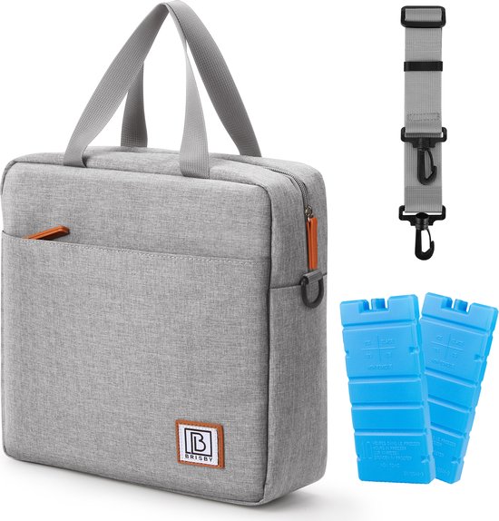 Brisby 4 Laags Geïsoleerde Koeltas - Lunchtas 7 liter - Lichtgrijs van Brisby