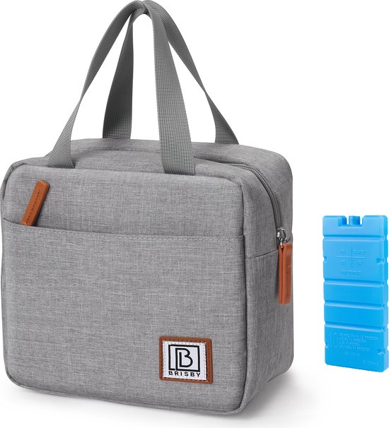 Brisby 4 Laags Geïsoleerde Koeltas - Lunchtas - Kolftas 4 liter - Lichtgrijs van Brisby