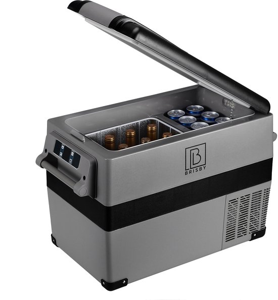 Brisby 40,5 L Compressor Koelbox – Elektrische Koelbox & Vriezer 12 V/230 V – Inclusief Uitneembaar Mandje & 2× 1,2 L Thermosflessen – Draagbaar voor Camping, Auto & Thuis van Brisby
