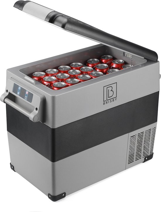 Brisby 49,5 L Compressor Koelbox – Elektrische Koelbox & Vriezer 12 V/230 V – Inclusief Uitneembaar Mandje & 2× 1,2 L Thermosflessen – Draagbaar voor Camping, Auto & Thuis van Brisby