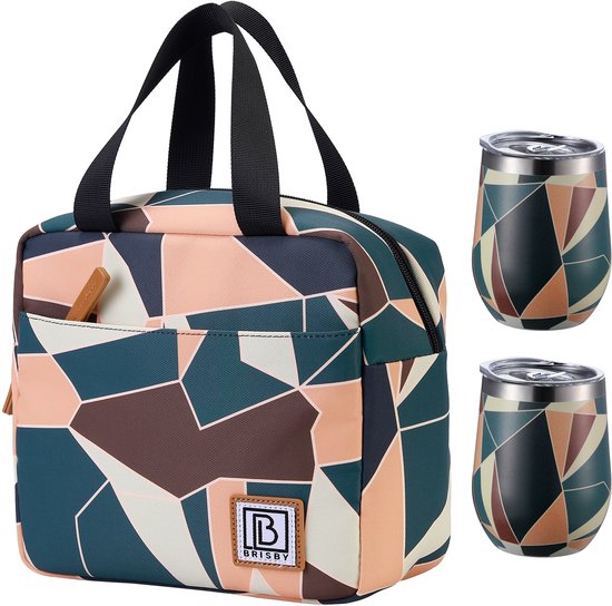 Brisby 4L Koeltas Abstract Colours + Brisby Thermosbeker Set Abstract Colours – De ideale lunchset voor onderweg! van Brisby