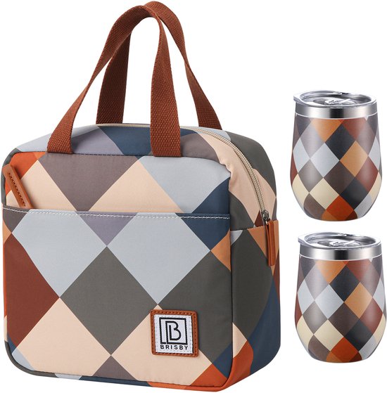 Brisby 4L Koeltas Blok + Brisby Thermosbeker Set Blok – De ideale lunchset voor onderweg! van Brisby