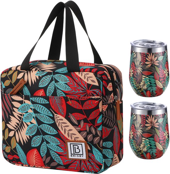 Brisby 4L Koeltas jungle + Brisby Thermosbeker Set Jungle - De ideale lunchset voor onderweg! van Brisby