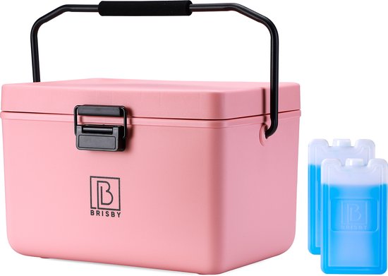 Brisby Koelbox - Frigobox - 12L - ROZE – Incl. Ergonomisch draaghandvat - Dividers - Snijplanken - Tot maximaal 40 uur isolatie - Incl. 2 koelelementen van 200ml van Merkloos